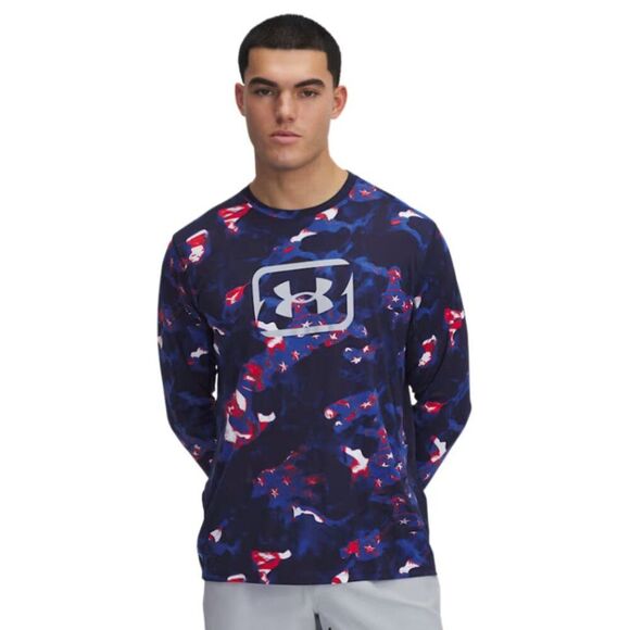 Under Armour Other - NWT Under Armour Mens Fish Pro Freedom AOP Long Sleeve T-Shirt Midnight Size L
